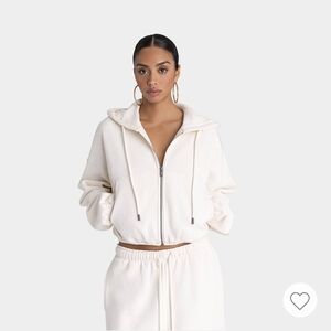 KBB By Kahlana Women's Cream Zip-Up Hoodie